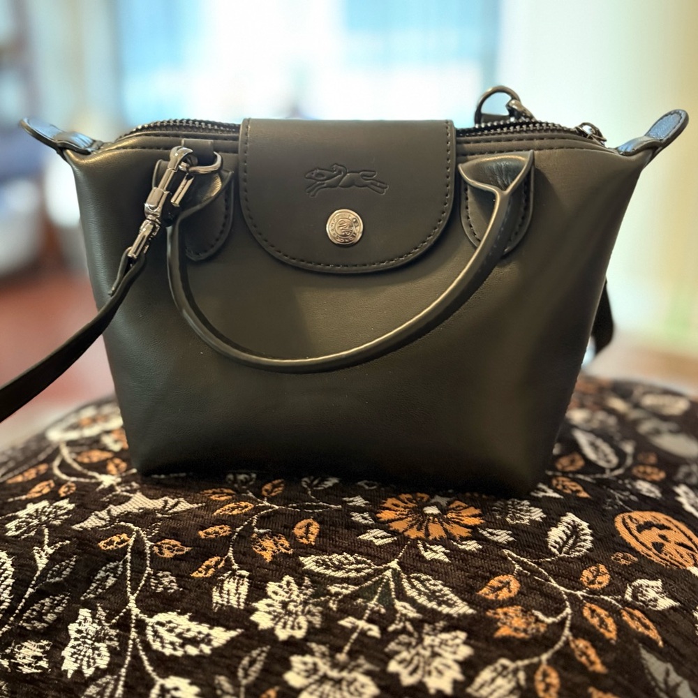 Black Leather Crossbody Bag